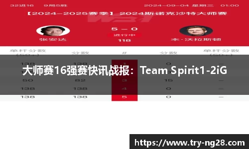 大师赛16强赛快讯战报：Team Spirit1-2iG